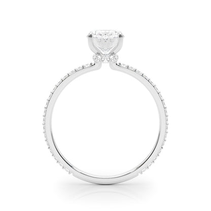 Felicia Oval Hidden Halo Single Row Engagement Ring