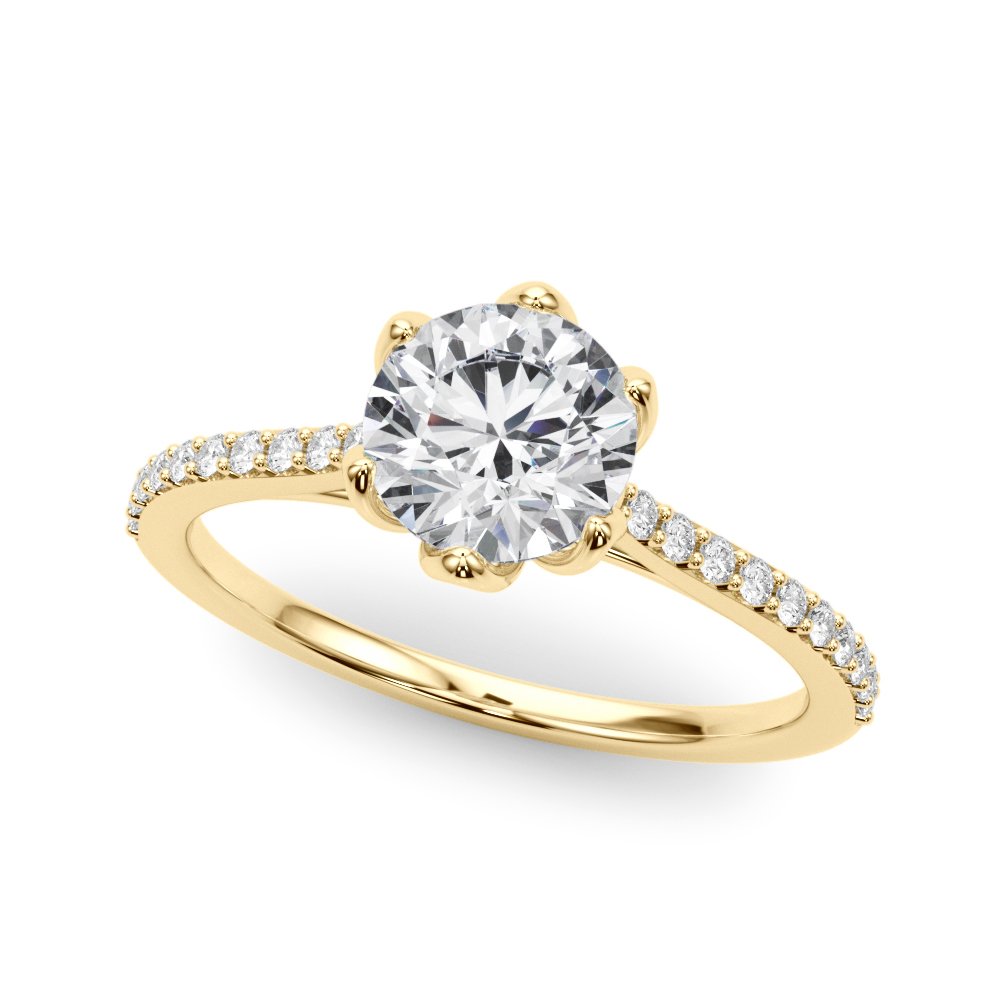 Flavia Round Single Row Engagement Ring