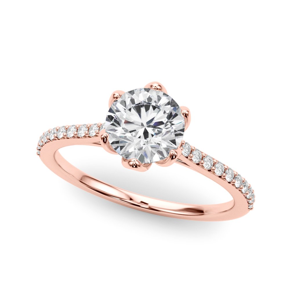 Flavia Round Single Row Engagement Ring