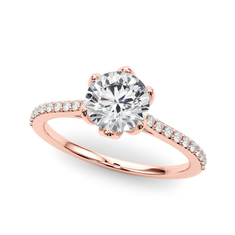 Flavia Round Single Row Engagement Ring