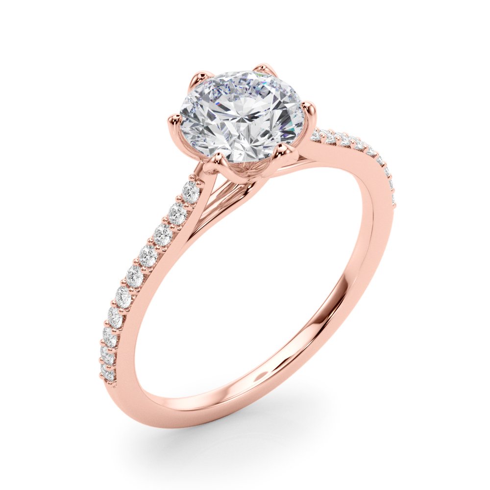 Flavia Round Single Row Engagement Ring