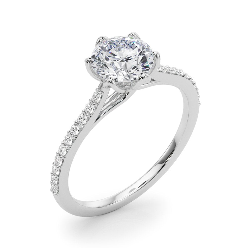 Flavia Round Single Row Engagement Ring