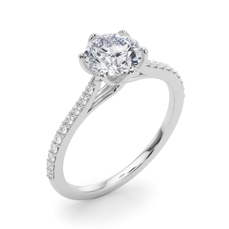 Flavia Round Single Row Engagement Ring