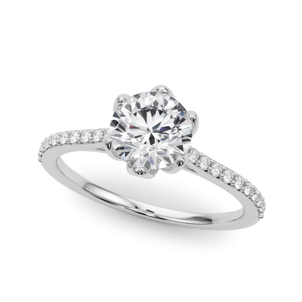 Flavia Round Single Row Engagement Ring
