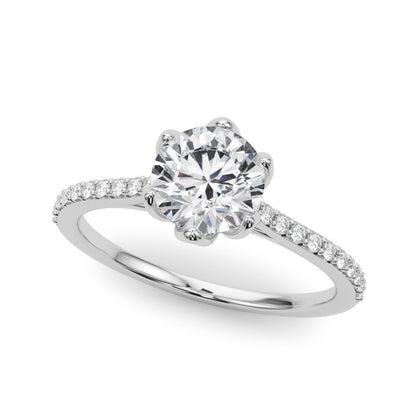 Flavia Round Single Row Engagement Ring