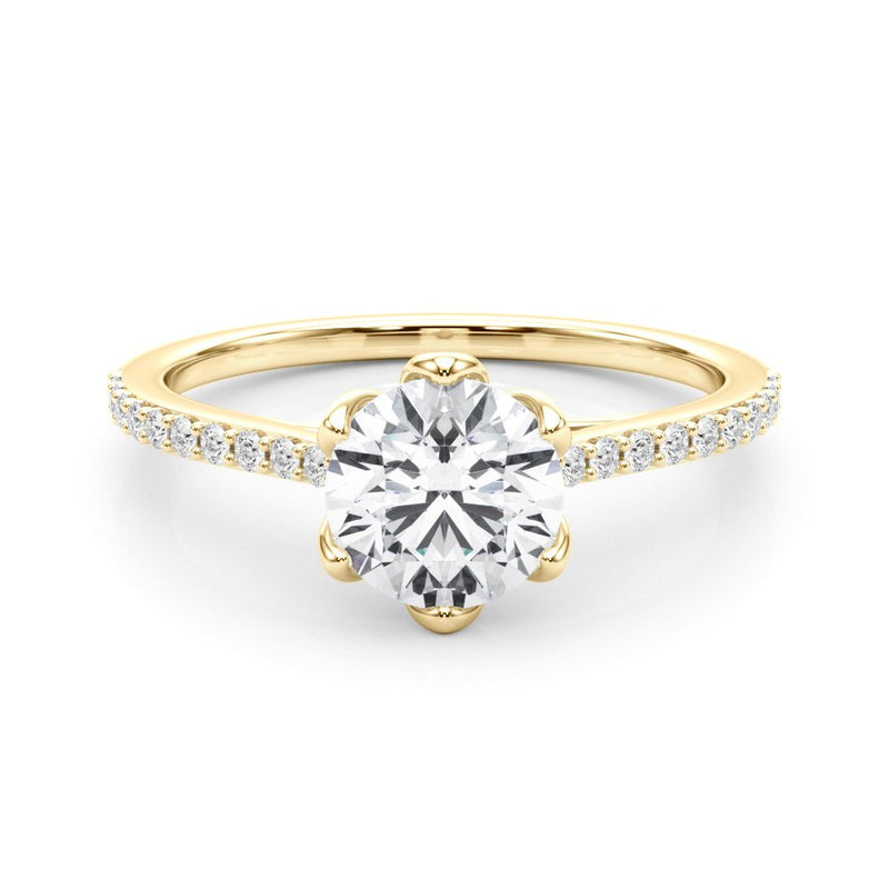 Flavia Round Single Row Engagement Ring