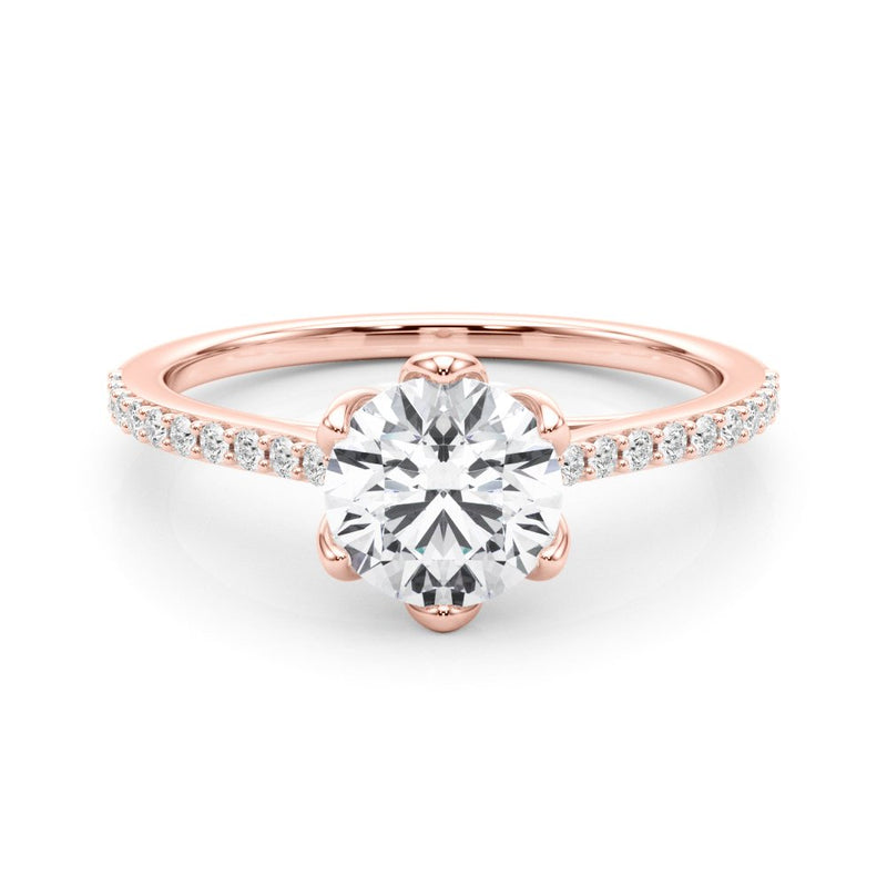 Flavia Round Single Row Engagement Ring