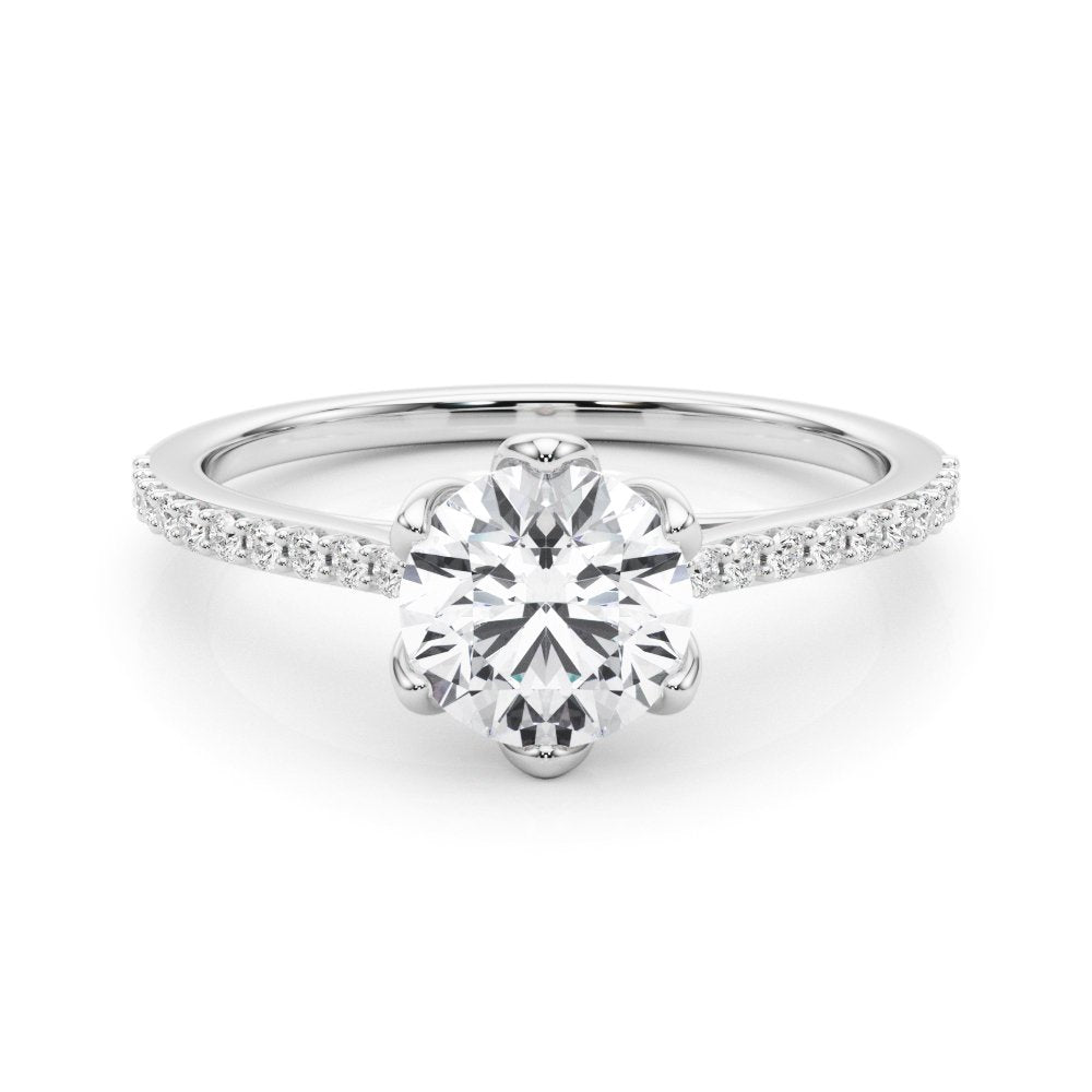 Flavia Round Single Row Engagement Ring
