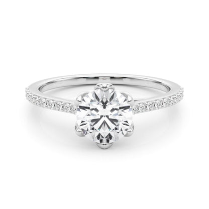 Flavia Round Single Row Engagement Ring