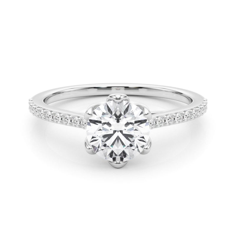 Flavia Round Single Row Engagement Ring