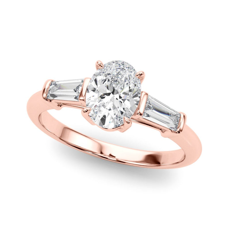 Petra Oval Three Stone Engagement Ring