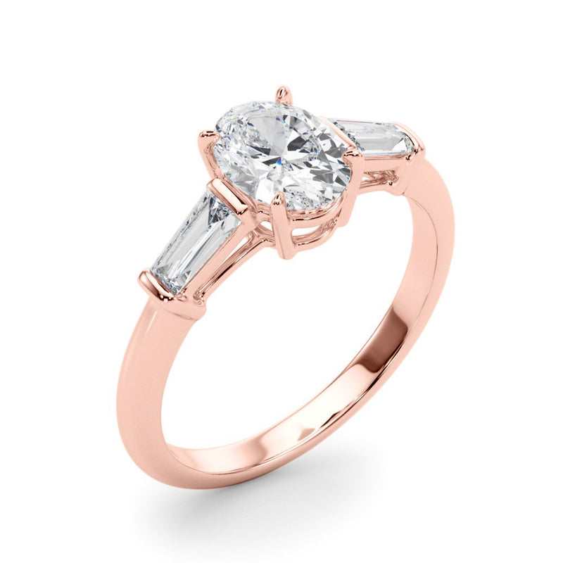 Petra Oval Three Stone Engagement Ring
