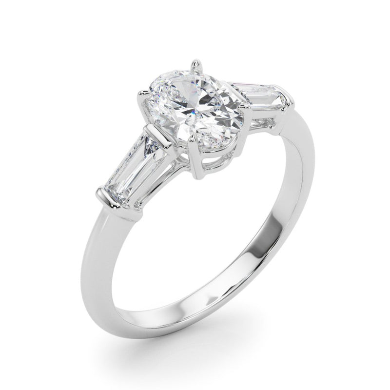 Petra Oval Three Stone Engagement Ring