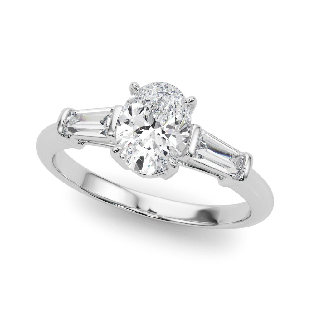 Petra Round Halo Engagement Ring In 14k White Gold