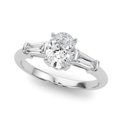 Petra Round Halo Engagement Ring In 14k White Gold