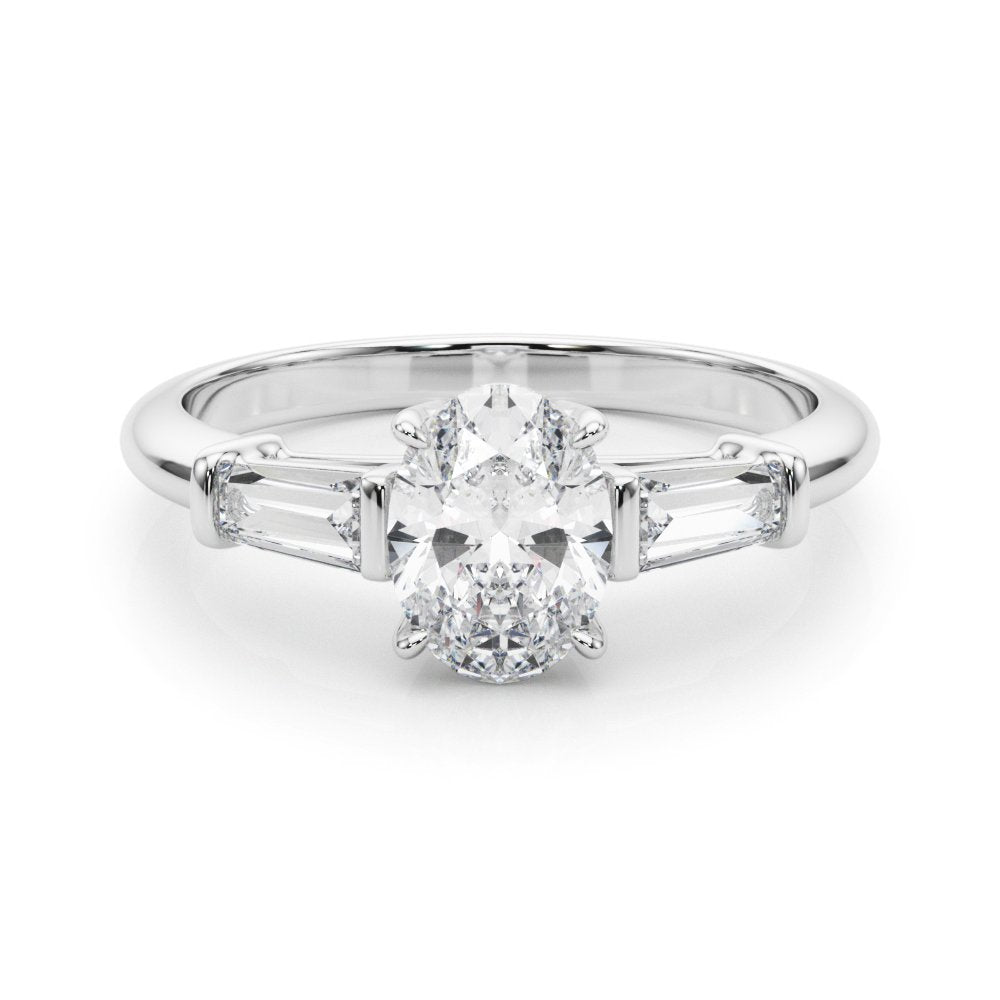 Petra Round Halo Engagement Ring In 14k White Gold