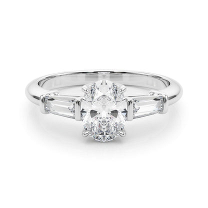 Petra Round Halo Engagement Ring In 14k White Gold