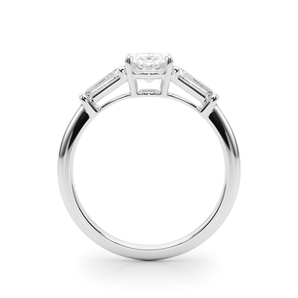 Petra Round Halo Engagement Ring In 14k White Gold