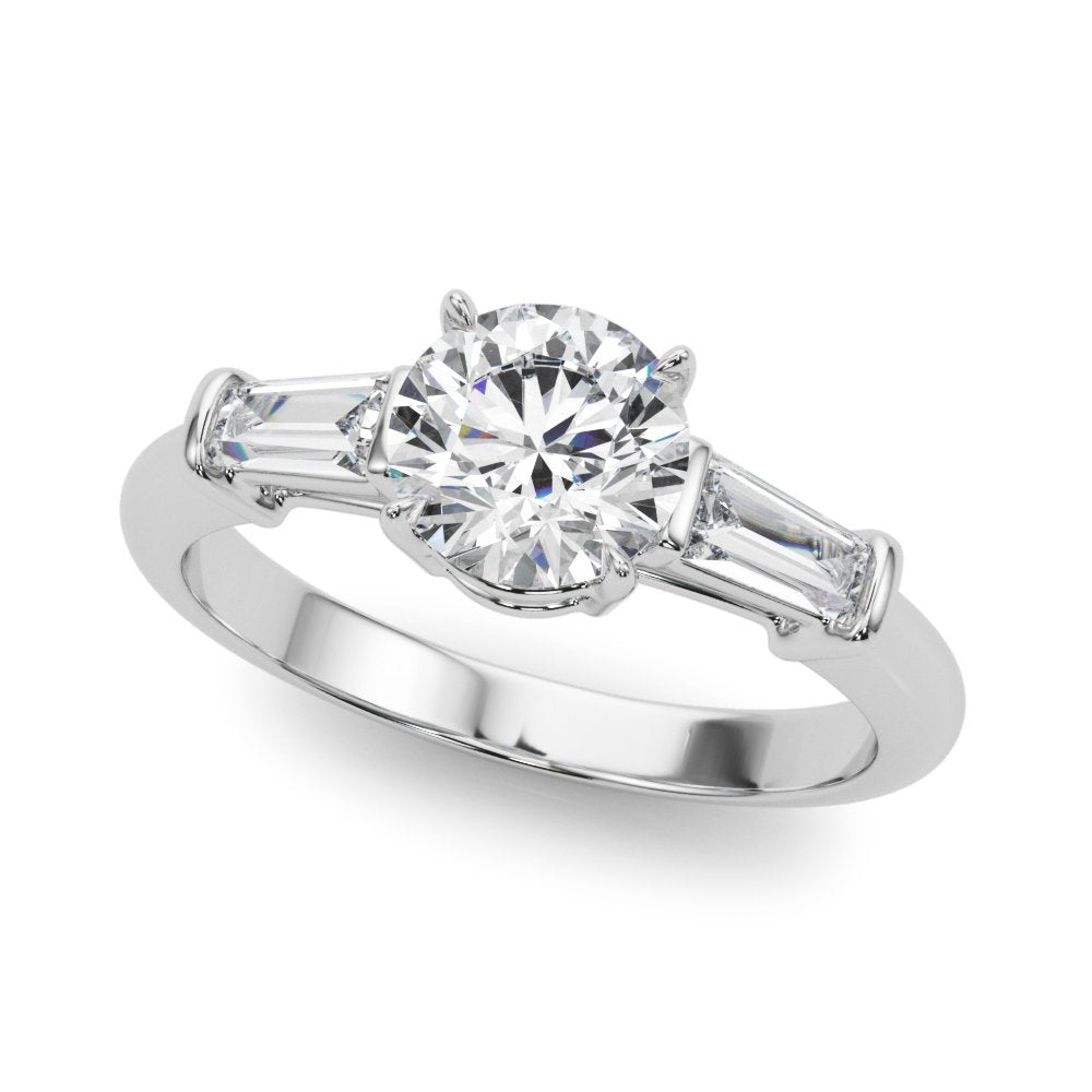 Renee Round Halo Engagement Ring In 14k White Gold