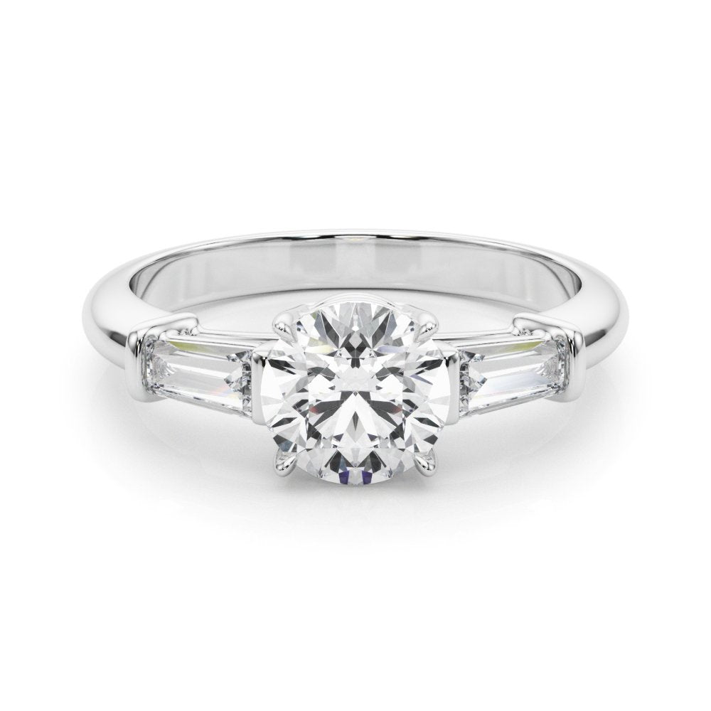 Renee Round Halo Engagement Ring In 14k White Gold