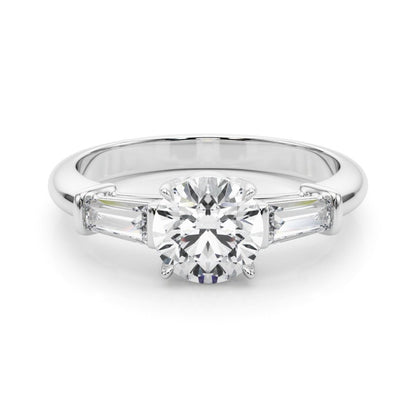 Renee Round Halo Engagement Ring In 14k White Gold
