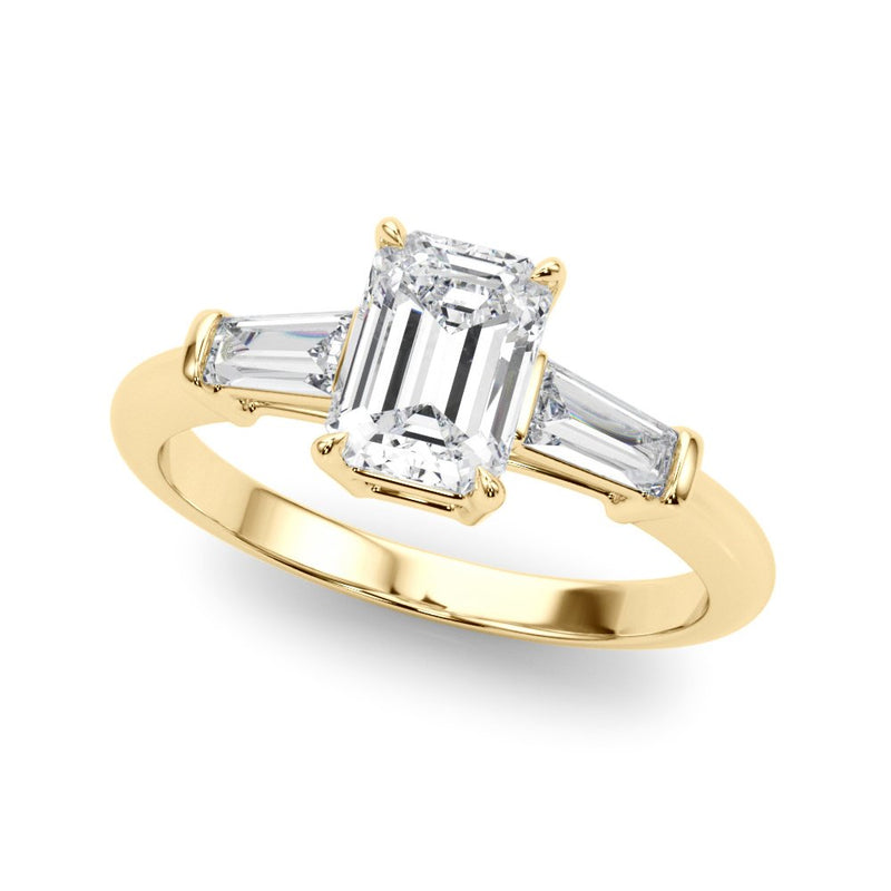 Sabrina Emerald Cut Three Stone Engagement Ring