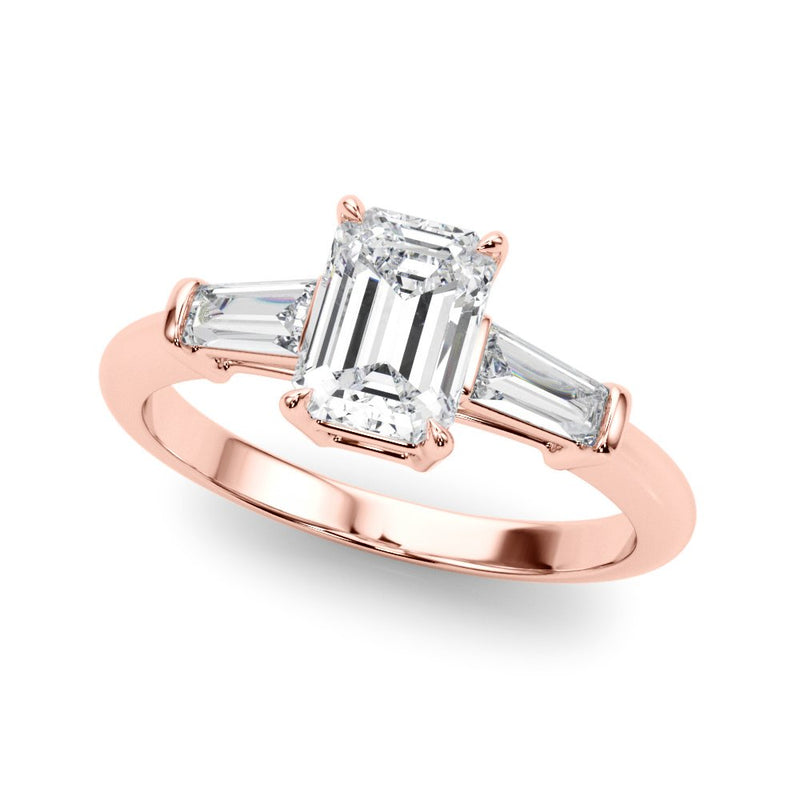 Sabrina Emerald Cut Three Stone Engagement Ring