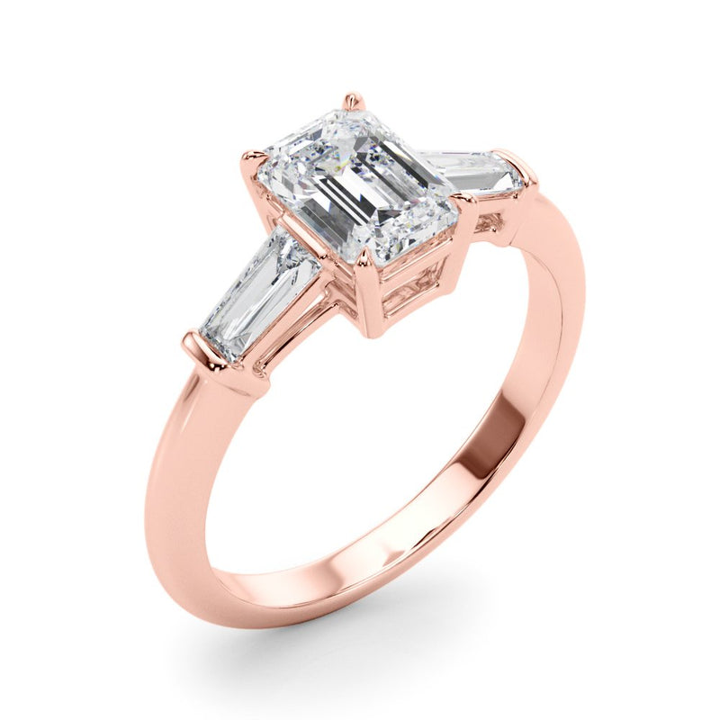 Sabrina Emerald Cut Three Stone Engagement Ring