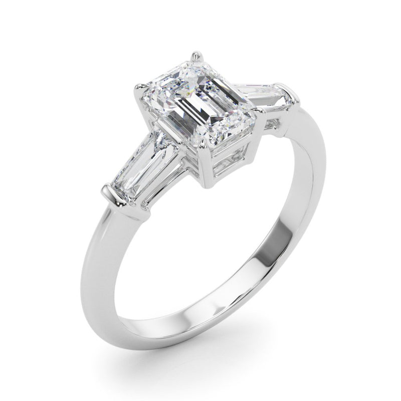 Sabrina Emerald Cut Three Stone Engagement Ring