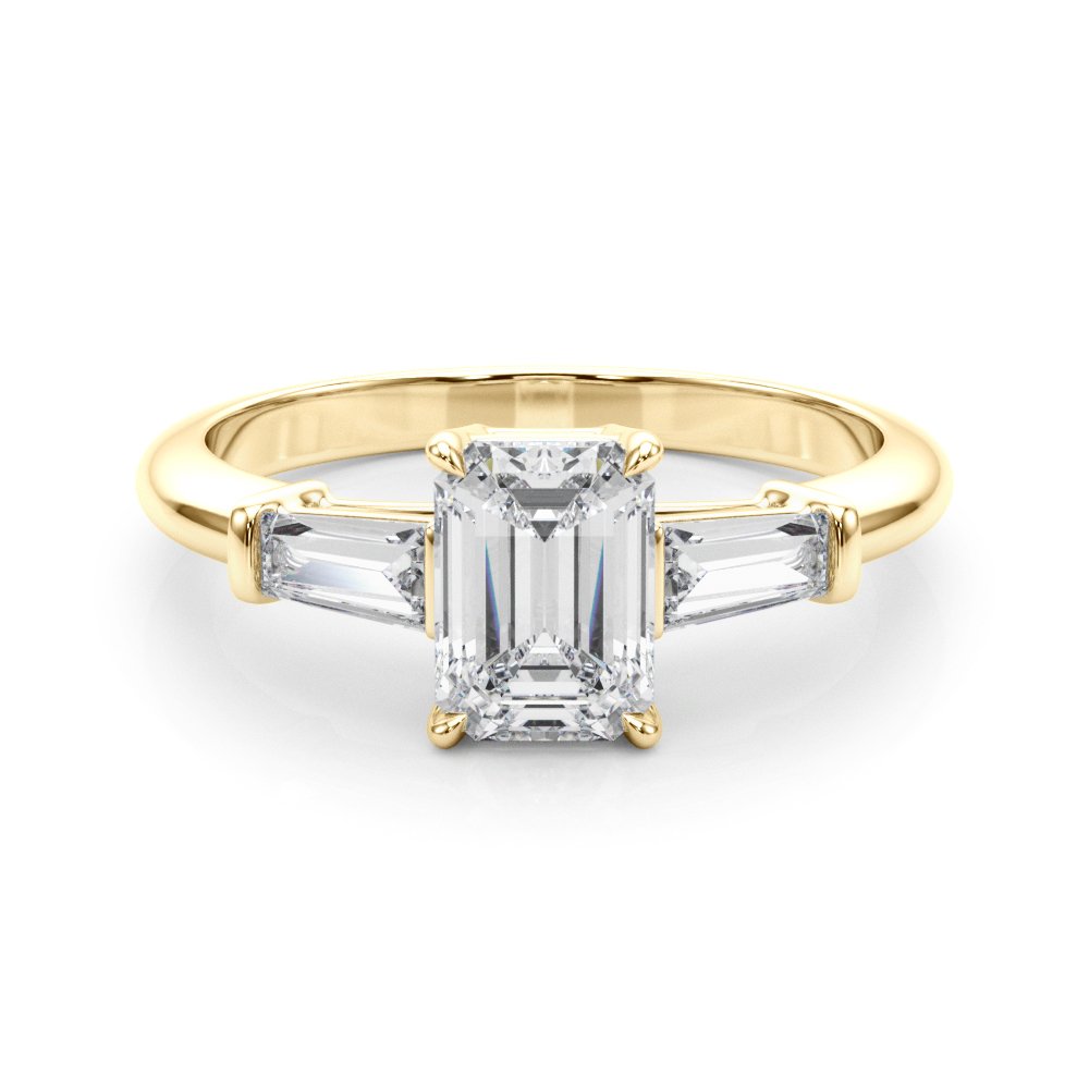 Sabrina Emerald Cut Three Stone Engagement Ring