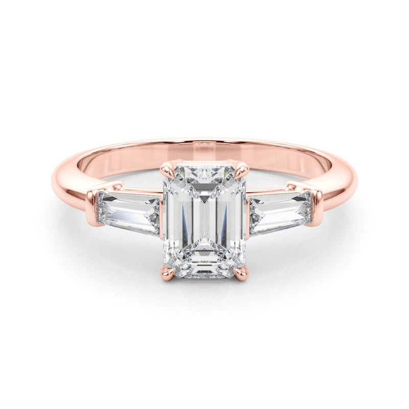 Sabrina Emerald Cut Three Stone Engagement Ring