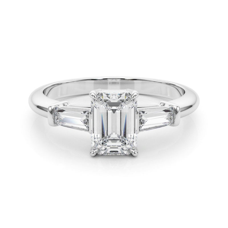 Sabrina Emerald Cut Three Stone Engagement Ring