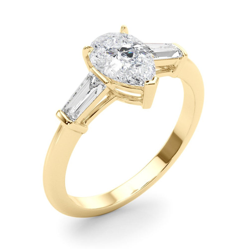 Salma Pear Three Stone Engagement Ring