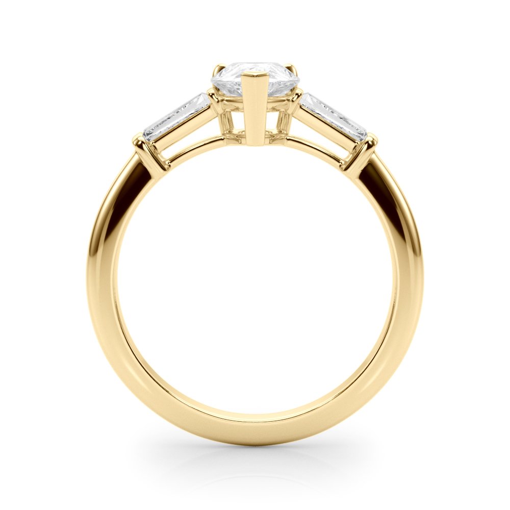 Salma Pear Three Stone Engagement Ring In 14k White Gold