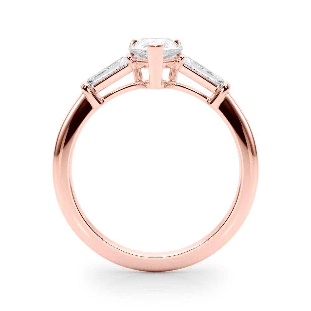 Salma Pear Three Stone Engagement Ring In 14k White Gold