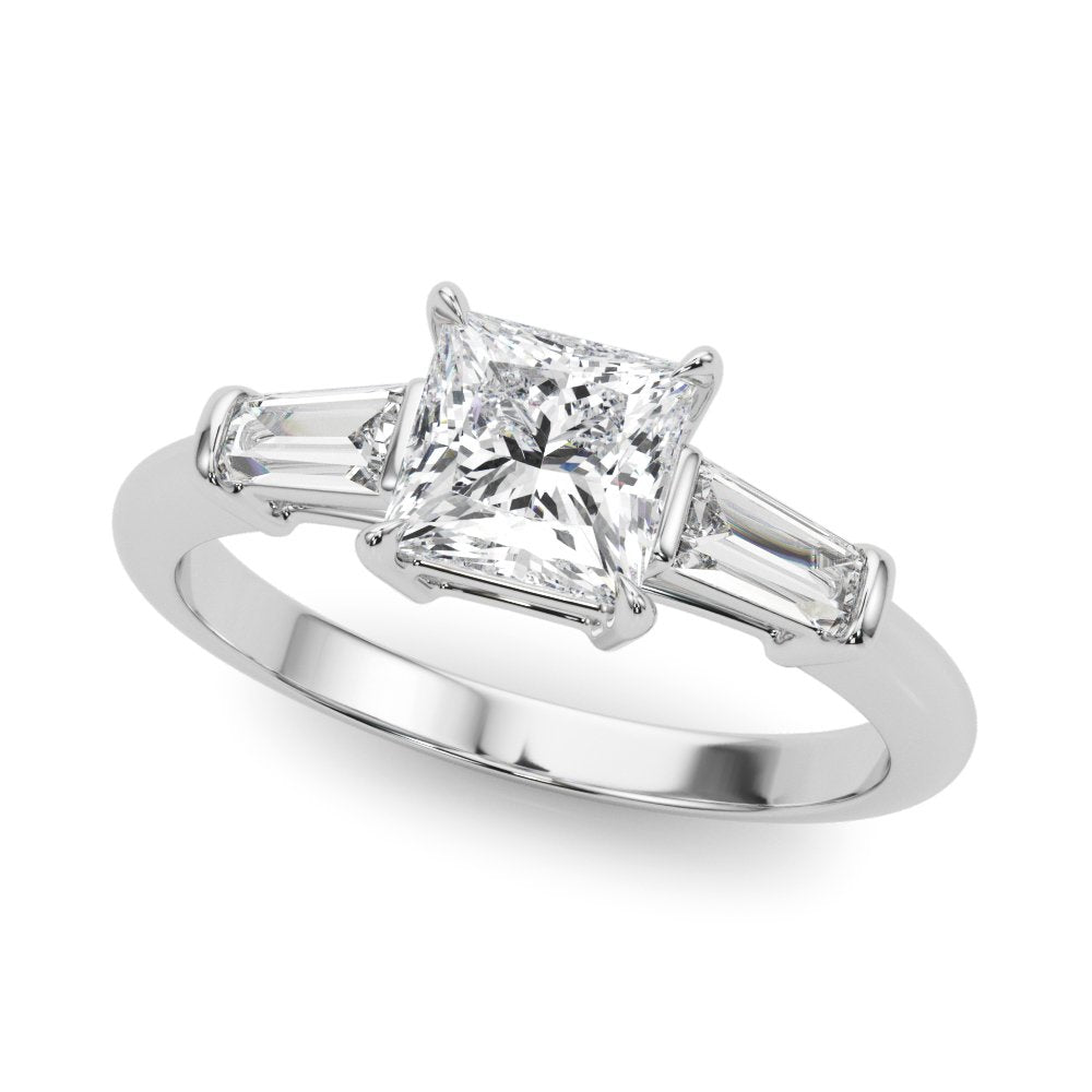 Samira Pear Three Stone Engagement Ring In 14k White Gold