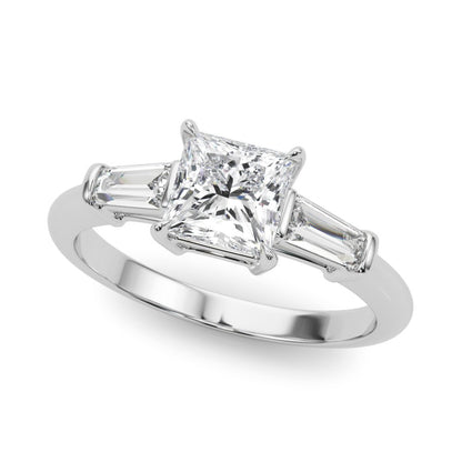 Samira Pear Three Stone Engagement Ring In 14k White Gold