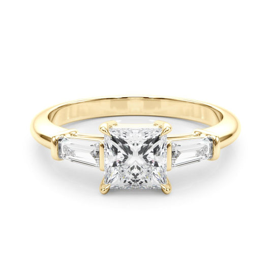 Samira Pear Three Stone Engagement Ring In 14k White Gold