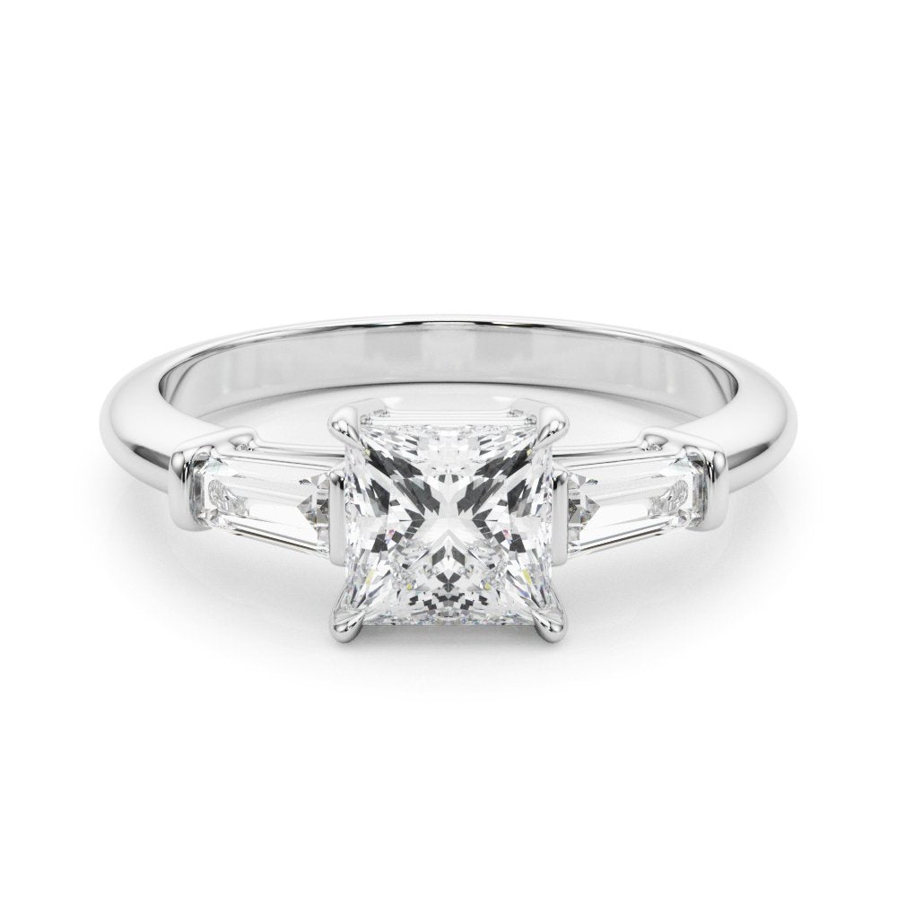 Samira Pear Three Stone Engagement Ring In 14k White Gold