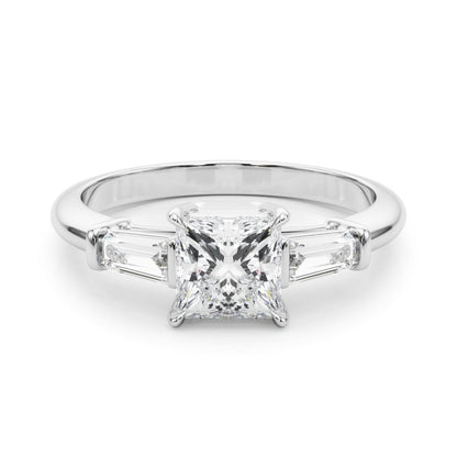 Samira Pear Three Stone Engagement Ring In 14k White Gold