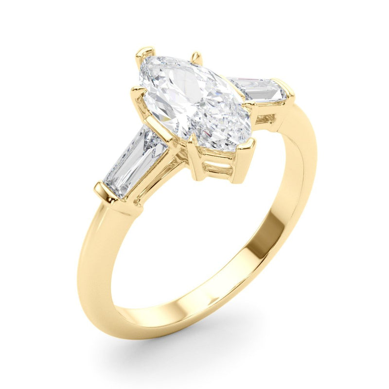 Simone Marquise Three Stone Engagement Ring