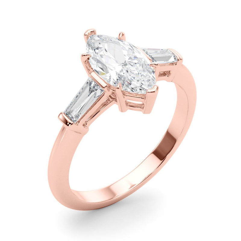 Simone Marquise Three Stone Engagement Ring