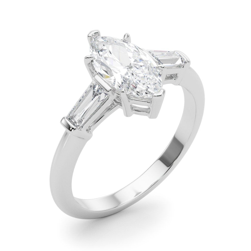 Simone Princess-cut Three Stone Engagement Ring In 14k White Gold