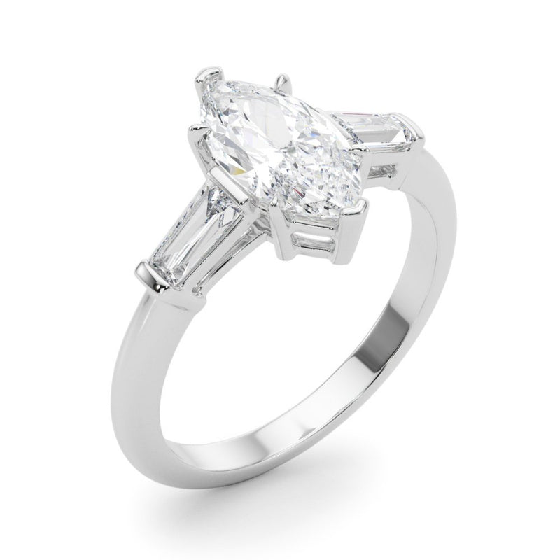 Simone Marquise Three Stone Engagement Ring