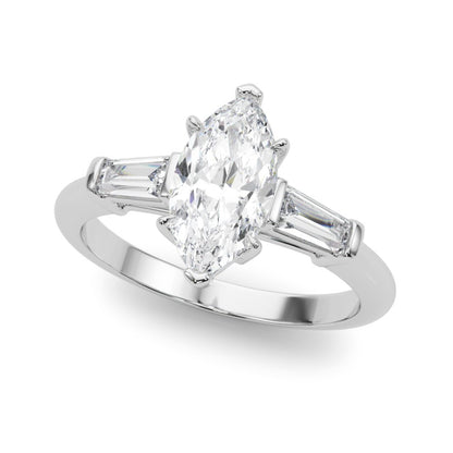 Simone Princess-cut Three Stone Engagement Ring In 14k White Gold