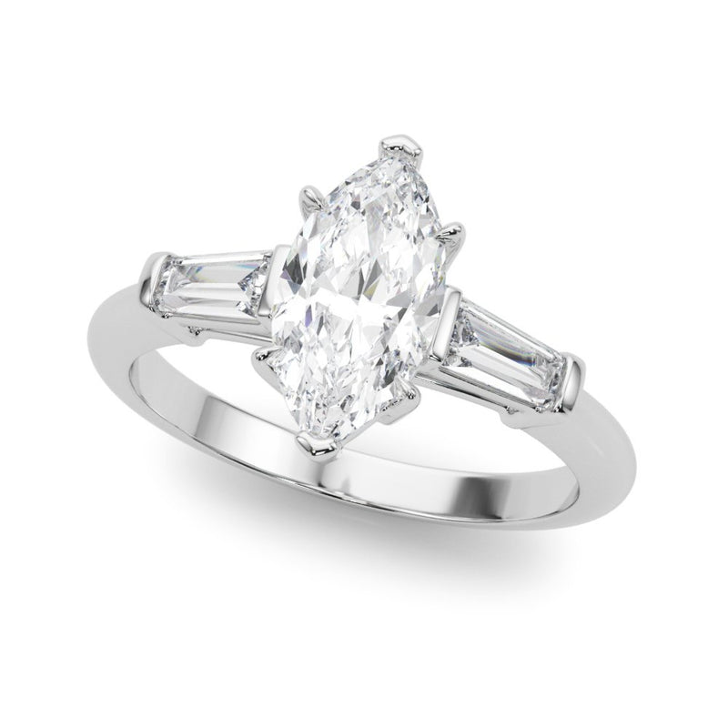 Simone Marquise Three Stone Engagement Ring
