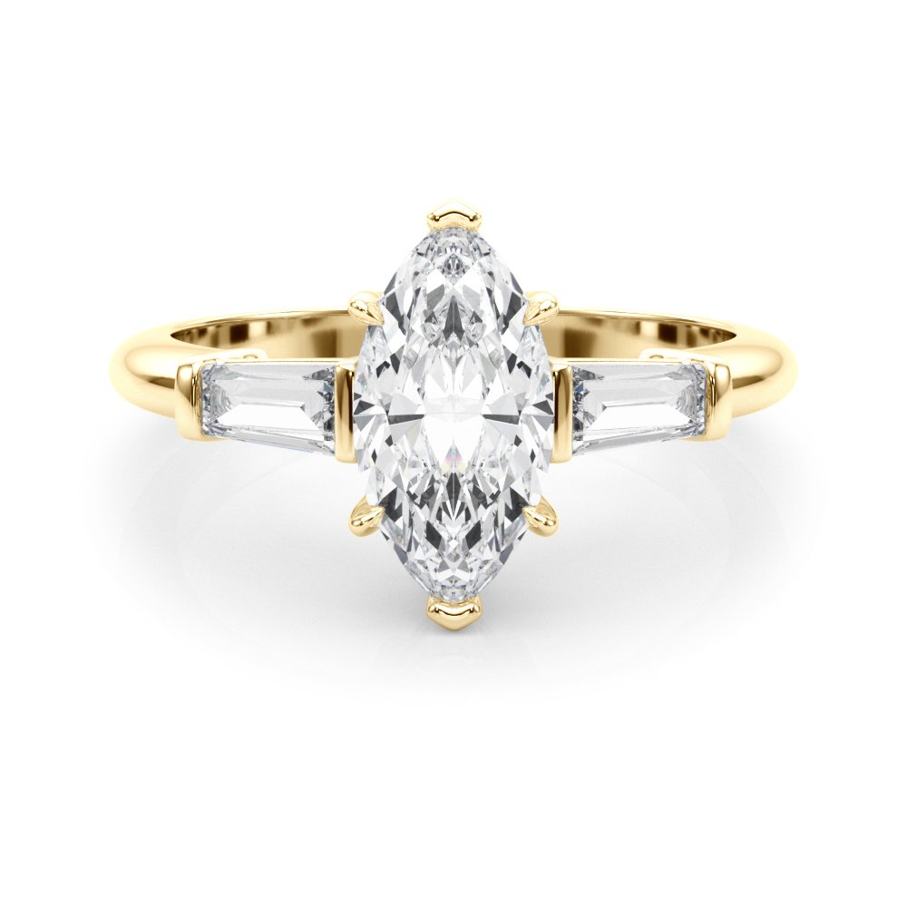 Simone Marquise Three Stone Engagement Ring