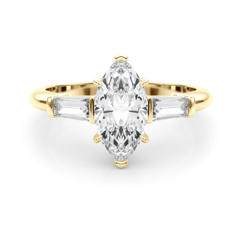 Simone Marquise Three Stone Engagement Ring