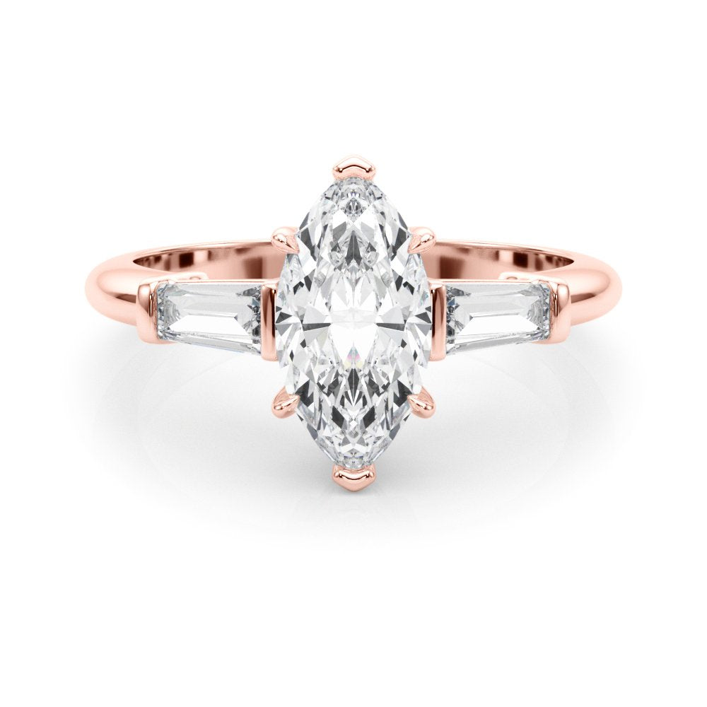 Simone Princess-cut Three Stone Engagement Ring In 14k White Gold