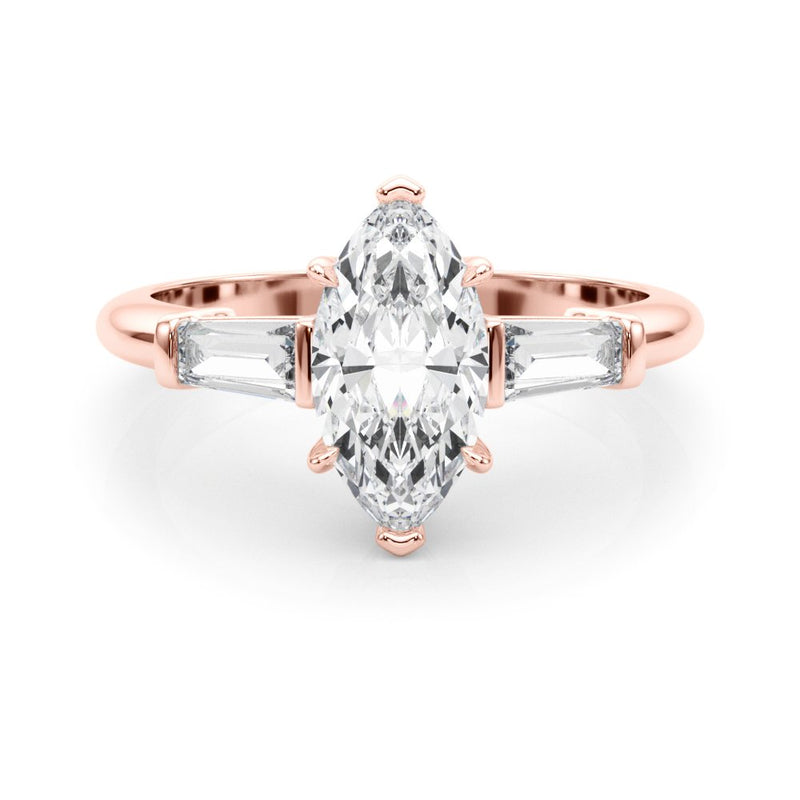 Simone Marquise Three Stone Engagement Ring